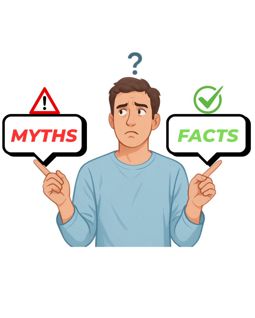 Confused man deciding between endoscopy myths and facts – Medigest Clinic awareness