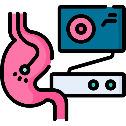 doing endoscopy illustration. image showing the screen that see the result of endoscopy live.